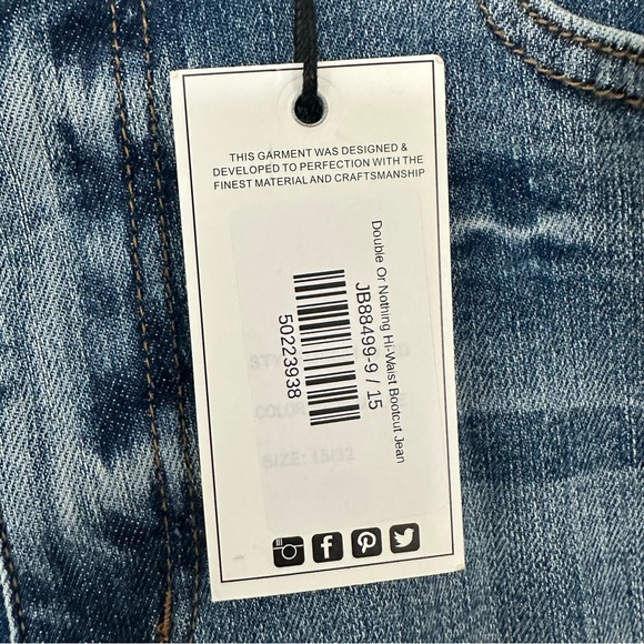 Judy Blue Double Or Nothing Hi-Waist Bootcut Jeans Size 15/32 - Picture 2 of 7
